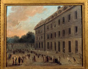Rekreation af fanger i Saint Lazare: ballondelen Maleri af Hubert Robert (1733-1808) 1794 Søn. 0,33x0,41 m Paris, Musee Carnavalet af Hubert Robert