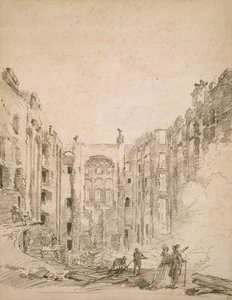 Ruinerne af Operaen efter branden i 1781 af Hubert Robert