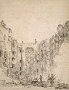 Ruins of the Opera After the Fire of 1781, 1781dani af Hubert Robert