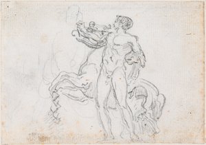 Statue af Alexander og Bucephalus [recto] af Hubert Robert
