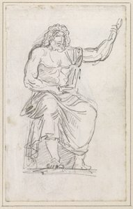 Statue af Jupiter, siddende [recto] af Hubert Robert