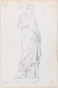 Statue af en kvinde i en Toga af Hubert Robert