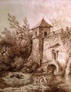 The Baders (sangvinsk på papir) af Hubert Robert