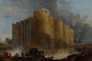 Nedrivningen af Bastillen, 14. juli 1789 af Hubert Robert
