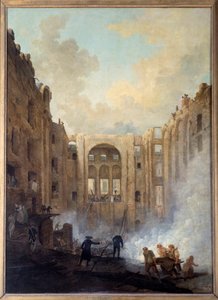 Operaens ild i Palais Royal (Paris). Maleri af Hubert Robert (1733-1808) af Hubert Robert