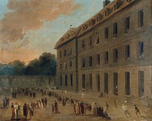 Fangerne i Saint-Lazare, ca 1794. af Hubert Robert