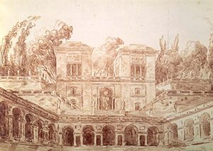 Villa Farnese, Rom (tegning) af Hubert Robert