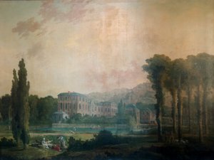 Udsigt over Chamarande slot af Hubert Robert