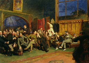 Aften i studiet med mine elever, 1886 af Hubert von Herkomer