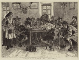 Skitser i de bayerske alper, IN, et Wirtshaus