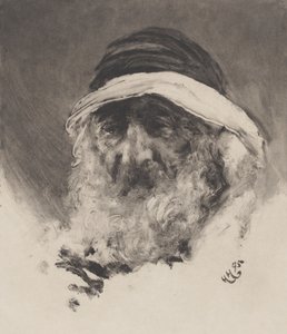 Studie af et arabisk hoved, 1895. af Hubert von Herkomer