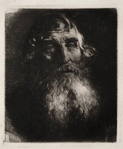 Studie af en gammel mands hoved. af Hubert von Herkomer