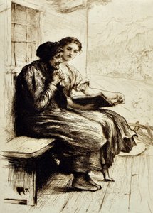 Komfortord, c.1879 (ætsning) af Hubert von Herkomer