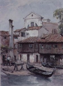 Skibsværft i nærheden af San Trovaso-kirken, Venedig af Hugh Carter