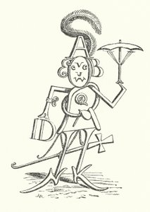 Mr Alphabet, der indeholder alle 26 bogstaver (litho)