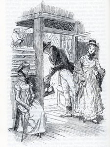 "Emma forklarer, at hun er den, der arrangerer brylluppet mellem Miss Taylor og Mr Weston" (illustration) af Hugh Thomson