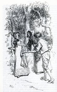 "Harriet, angrebet af sigøjnere" (illustration) af Hugh Thomson