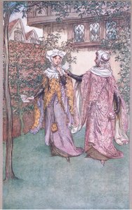 Her er tvillingebroren til dit brev, illustration fra The Merry Wives of Windsor, 1910 af Hugh Thomson