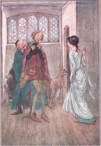 Jeg havde en far, elskerinde Anne: min onkel kan fortælle dig gode spøg om ham, illustration fra The Merry Wives of Windsor, 1910 af Hugh Thomson