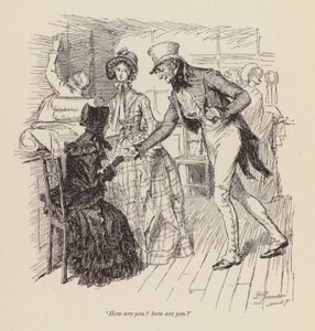 Illustration til Cranford af fru Gaskell (gravering) af Hugh Thomson