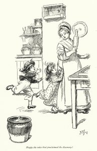 Illustration til Northanger Abbey af Jane Austen (litho) af Hugh Thomson