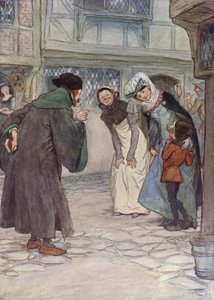 Illustration til The Merry Wives of Windsor (farve litho) af Hugh Thomson