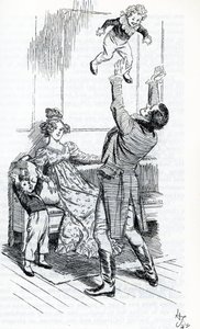 "Mr. Knightley leger med sine børn" af Hugh Thomson