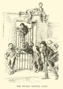 Board School Gate (gravering) af Hugh Thomson