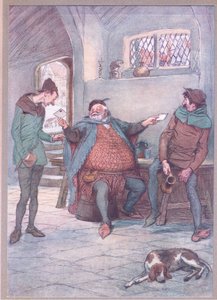 Dette brev til Mistress Page og du dette til Mistress Ford, illustration fra The Merry Wives of Windsor, 1910 af Hugh Thomson