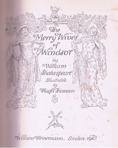 Titelsidedesign, illustration fra The Merry Wives of Windsor, 1910 af Hugh Thomson