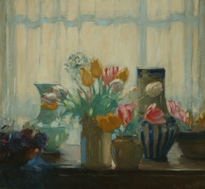 Blomster i vinduet af Hugh Wallis