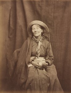 Kvinde holder en død fugl, Surrey County Asylum, ca. 1855 (foto) af Hugh Welch Diamond