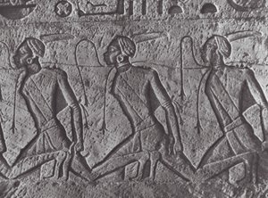 Afrika: Egyptisk nødhjælp, transport af fanger, i Nubien (s/h-foto) af Hugo Adolf Bernatzik