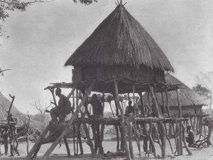 Afrika: Pile-boliger i det østlige Djur (s/h-foto) af Hugo Adolf Bernatzik