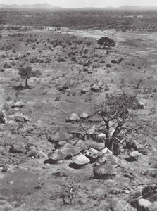Afrika: Udsigt over sletterne fra Mount Talodi (s/h-foto) af Hugo Adolf Bernatzik
