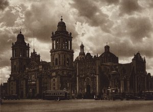 Mexico: Hovedstaden Mejico, La catedral (s/h-foto) af Hugo Brehme