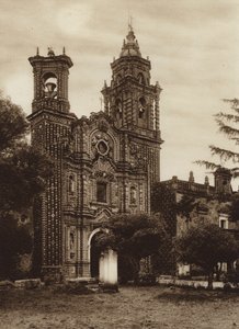Mexico: San Francisco-kirken, tidligere visning (s/h-foto) af Hugo Brehme