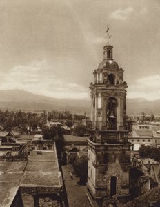 Mexico: Kirken i Xochimilco (s/h-foto) af Hugo Brehme