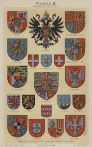 Europæiske landes våbenskjolde (farve litho) af Hugo Gerard (after) Strohl