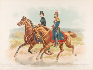 Rytterportræt af Nikolaj II af Rusland af Hugo Karlovich Bakmanson