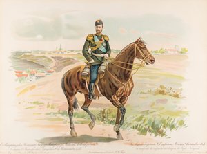 Rytterportræt af Nikolaj II af Rusland af Hugo Karlovich Bakmanson
