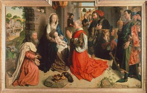 De tre kongers tilbedelse, ca.1470 (olie på panel) af Hugo van der Goes