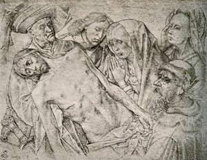 Tegning efter aflejringen fra korset, c1460-1480, 1908. af Hugo van der Goes