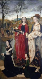Portinari Altertavle: Hyrdernes tilbedelse, detalje af det indre afsnit - Olie på træ af Hugo van der Goes