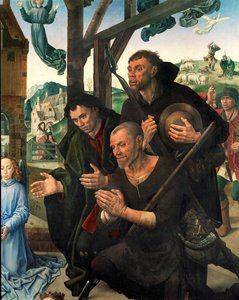 Tre hyrder (tempera på træ) af Hugo van der Goes