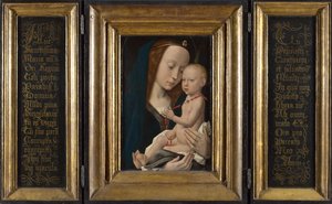 Jomfru og barn, ca 1485 af Hugo van der, Goes
