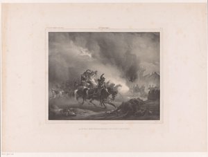 Angriber soldater til hest Angreb af cuirassiers på et batteri (titel på objekt) Album af hollandske malere (serietitel på objekt)