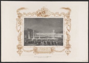 Aftenfest for studenterne, 1836 Partiet af H.H. Students in the Garden af ​​C. van Leeuwen / Evening of the 14 Juny 1836 (titel på objektet) Plader med fejringen af ​​det andet århundrede for Utrechtsche Hogeschool, 1836 (serietitel)