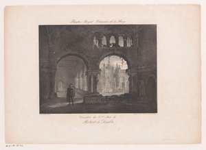 Scenestykke til operaen Robert le diable Theatre Royal Francais de la Haye (titel på objekt)