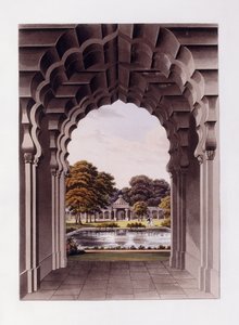 Et arkitektonisk design med have af Humphry (after) Repton